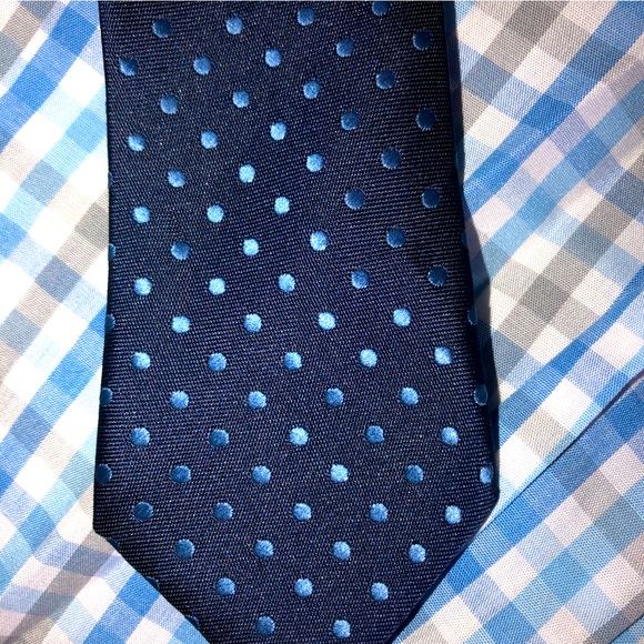 Nautica Long Sleeve Shirt 3T Blue Green Check & Clip Navy Dotted Tie 3T - Picture 7 of 10